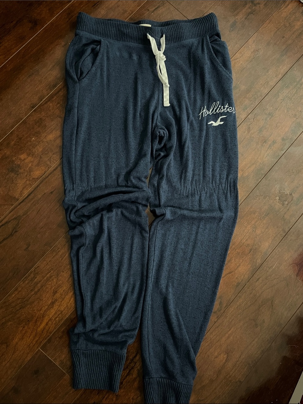Hollister Navy Drawstring Jogger Sweatpants
